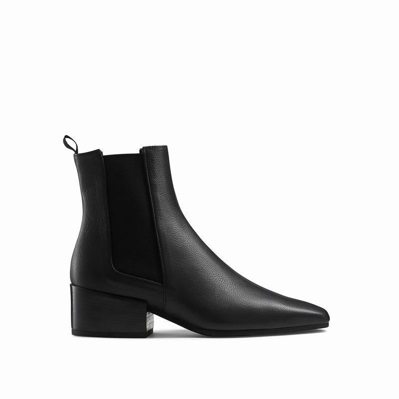 Russell & Bromley Lennox Womens Square Toe Chelsea Boots Black |GRT3741OK|